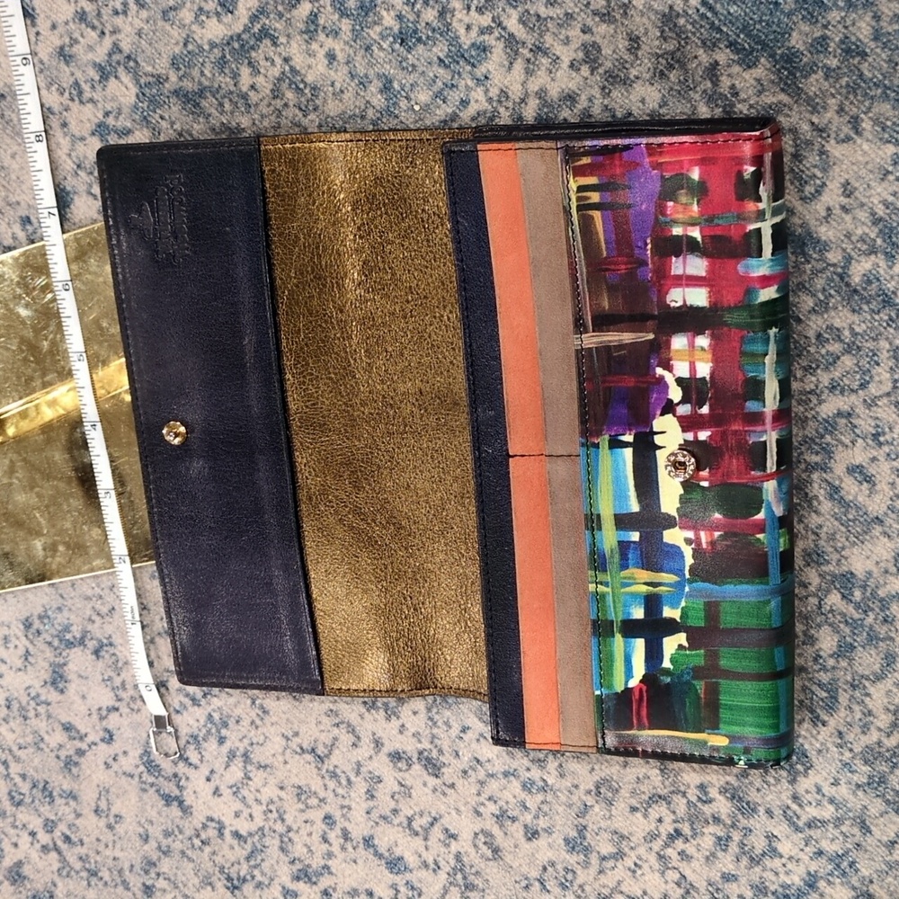 Vivienne Westwood Ernst Haeckel &Honey Tartan Plaid Graffiti Long Leather Wallet - Picture 5 of 16
